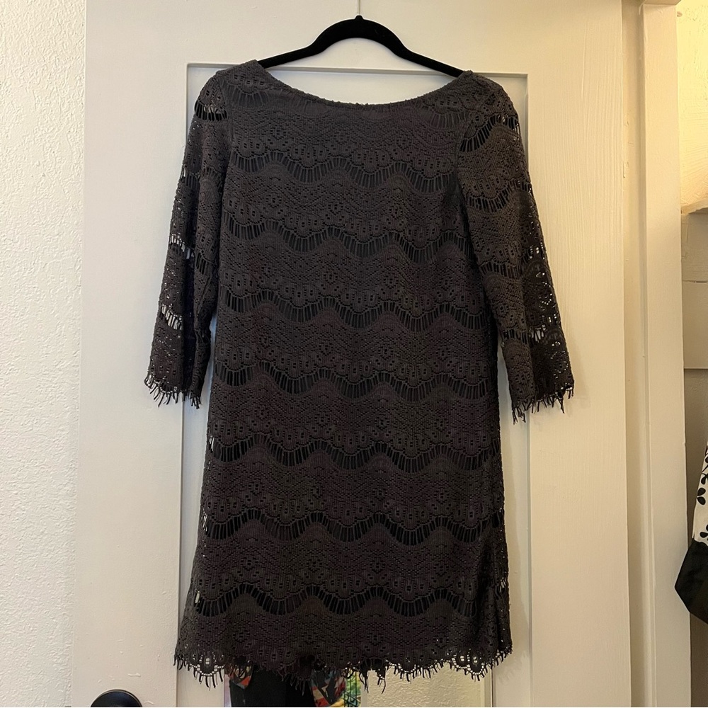 ZARA gray lace dress M TRF Collection Charcoal
